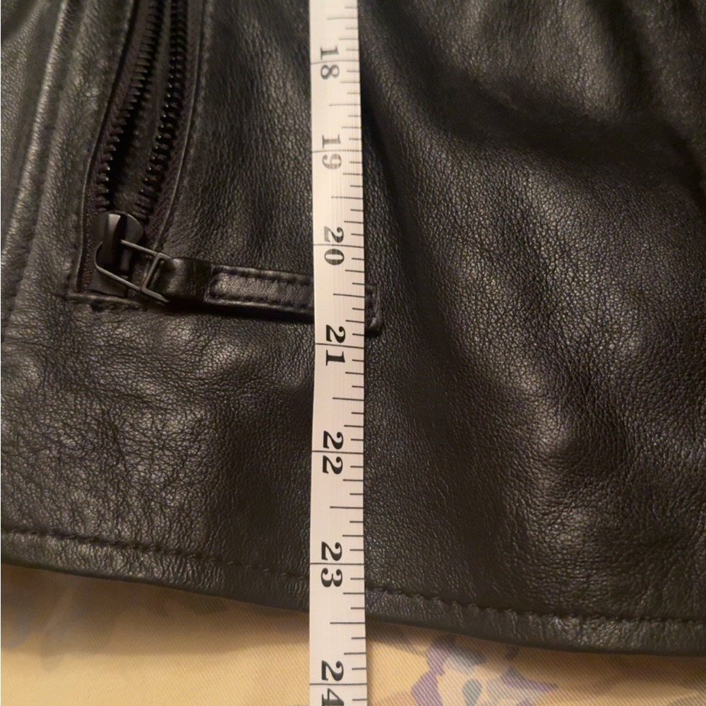 Free People Embroidered Black Leather Moto Jacket with Fringe - Floral Detail - Picture 17 of 17